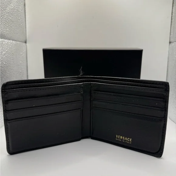 Versace Black Embossed Medusa Bifold Wallet - Picture 2 of 9